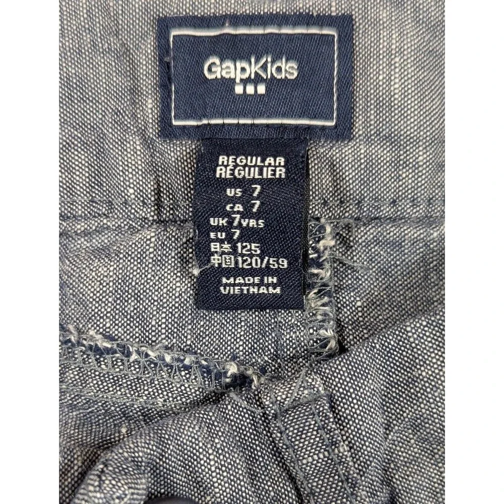 Gap Kids Blue Chambray Shorts Linen Cotton Natural Fibers Summer Girls Size 7